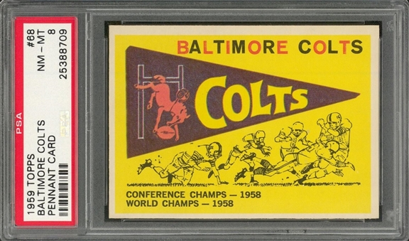 1959 Topps Football #68 Baltimore Colts - PSA NM-MT 8